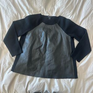 Leather and wool sweater medium J crew